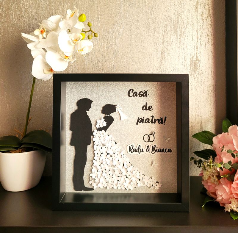 Tablou personalizat „Casă de piatră” Cadou de nuntă unic