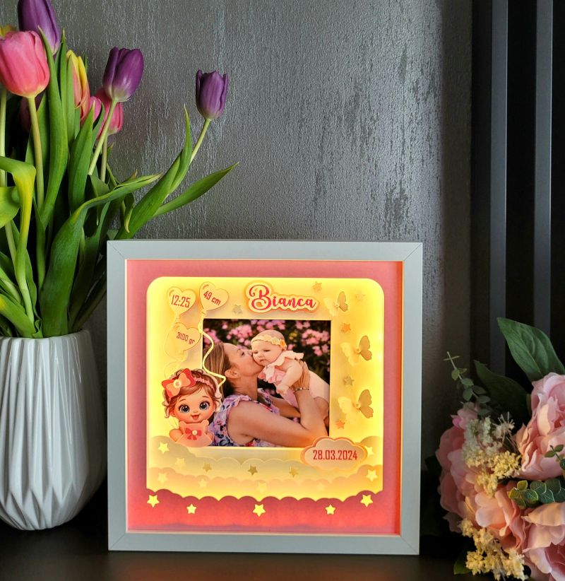 Tablou luminos personalizat fetițe 019