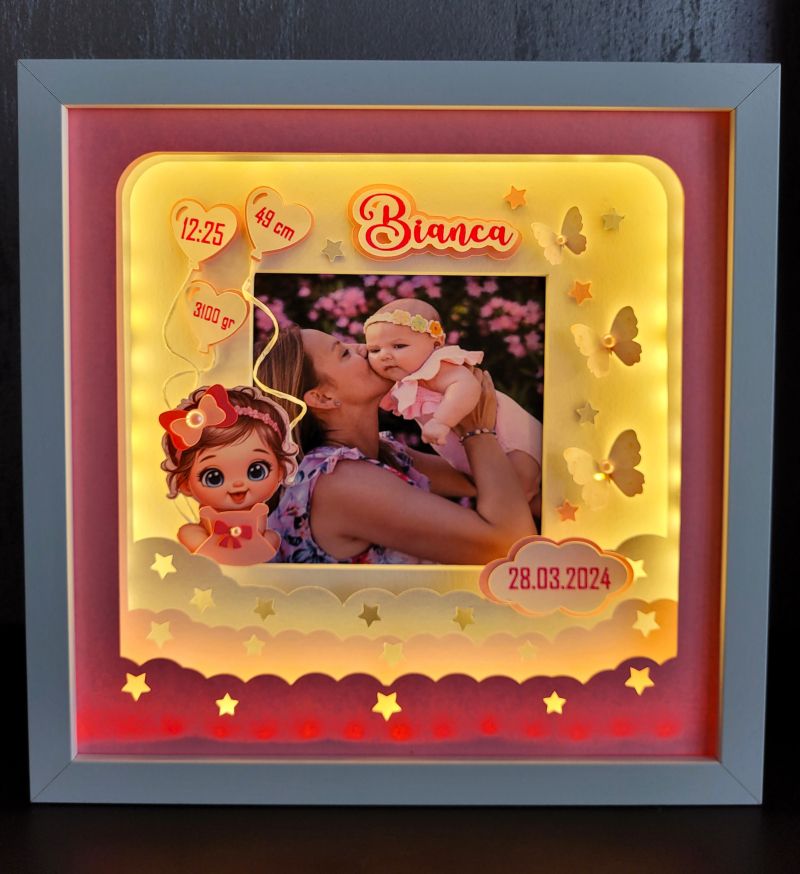 Tablou luminos personalizat fetițe 019