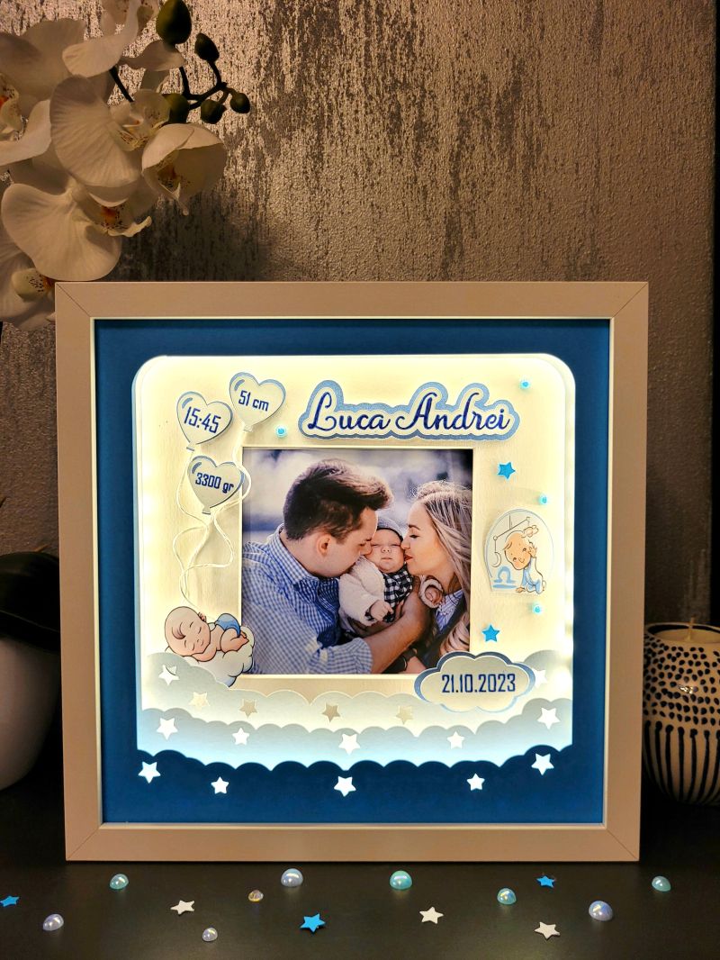 Tablou luminos personalizat baieti 017
