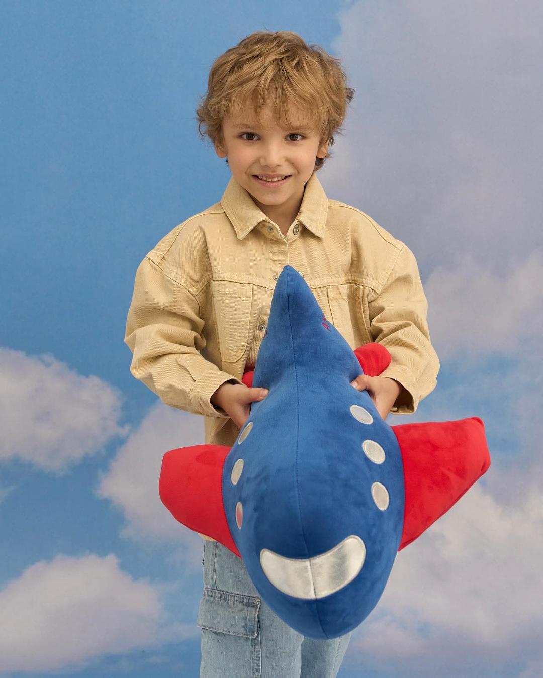 Relax - Avion – Perna-Jucărie de Pluș pentru Copii & Bebeluși (40 cm) Orange Toys