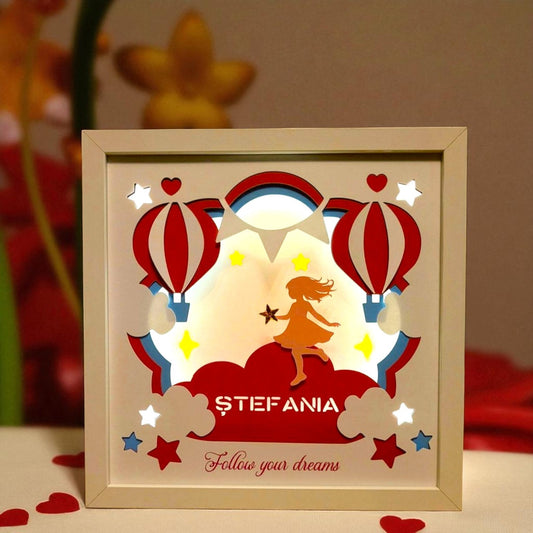 Tablou luminos personalizat fetițe 013